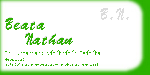 beata nathan business card